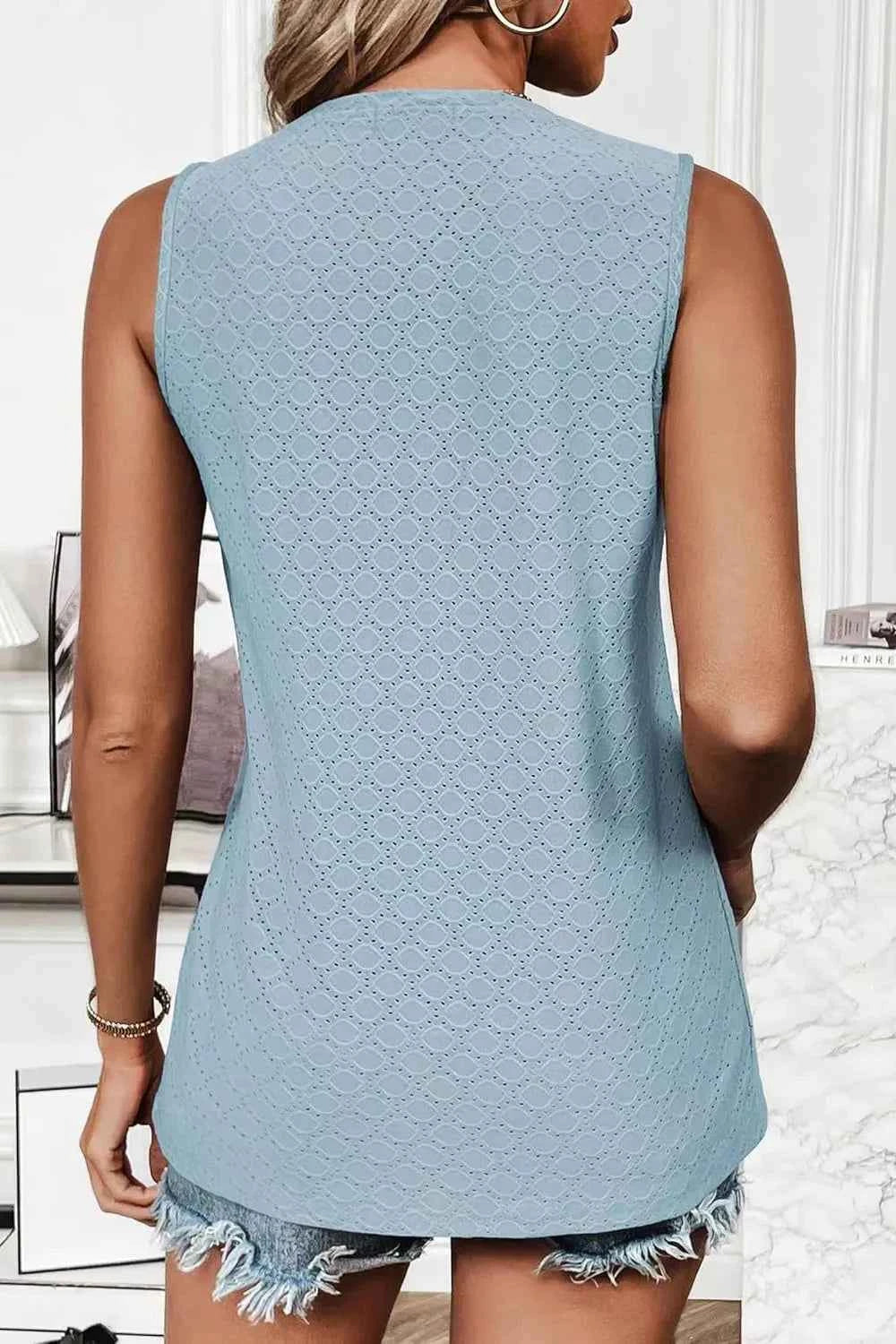 Eyelet Tank Top for Effortless Style and Comfort