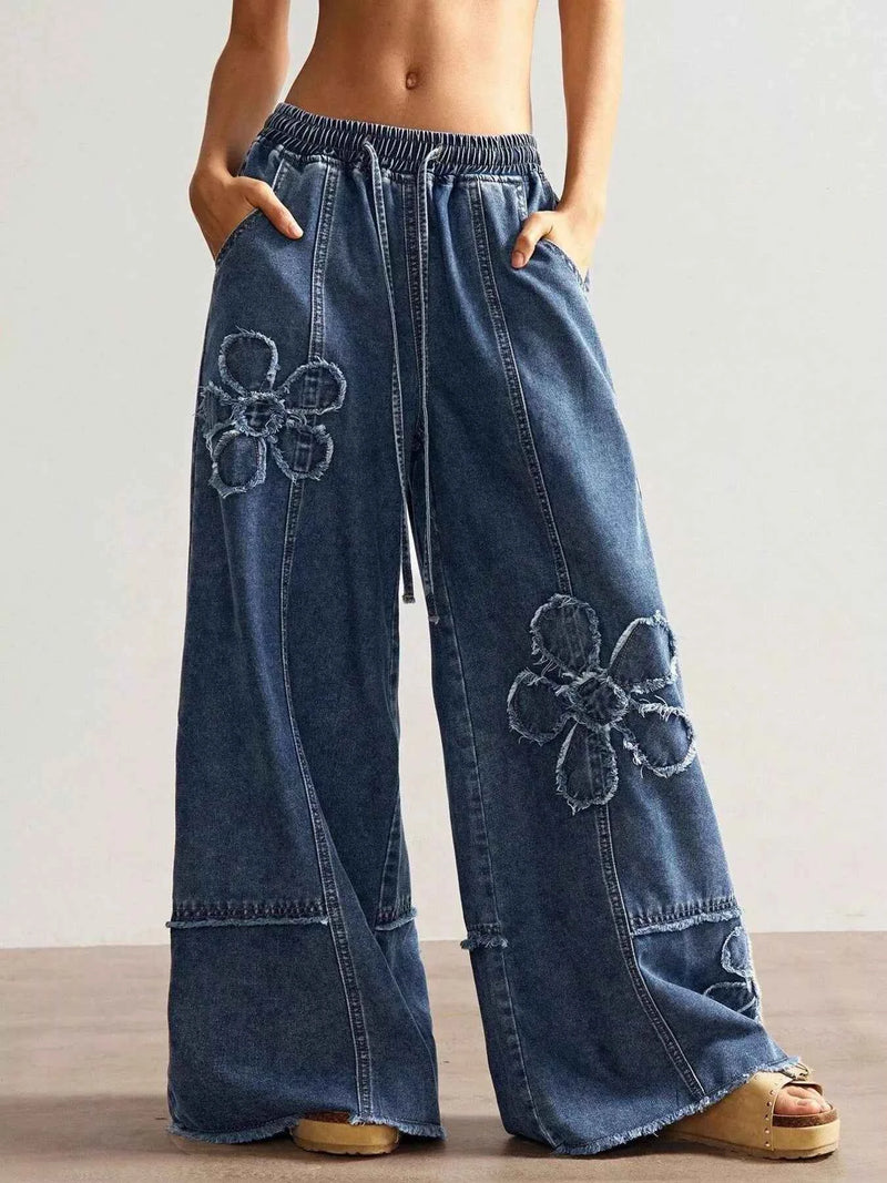 Flower Wide Leg Jeans