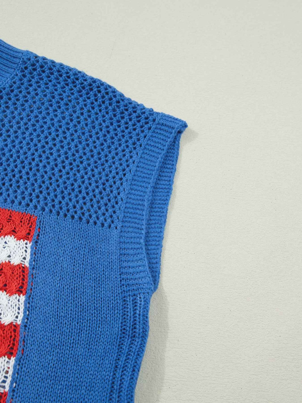 Flag Graphic Short Sleeve Sweater Top