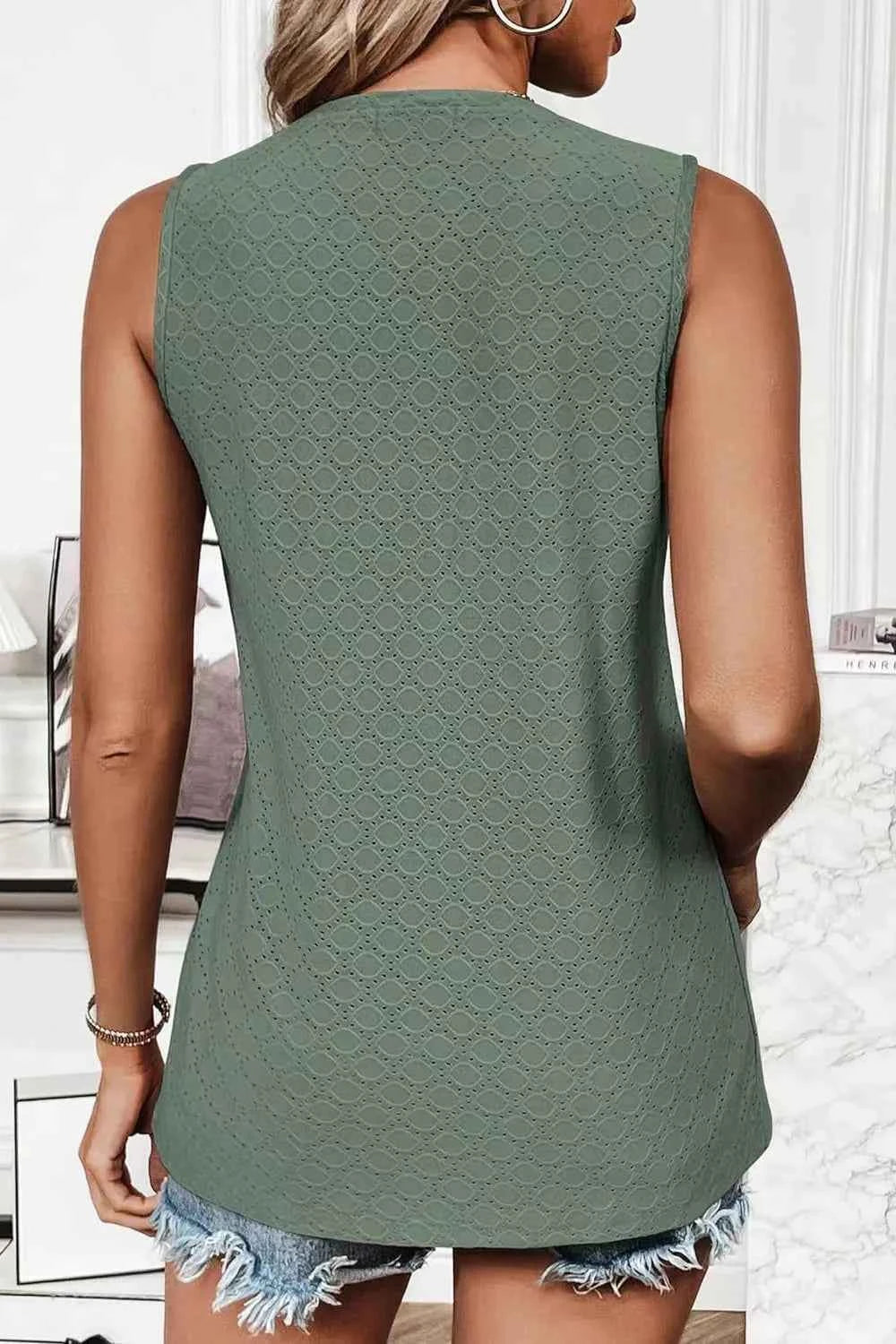 Eyelet Tank Top for Effortless Style and Comfort