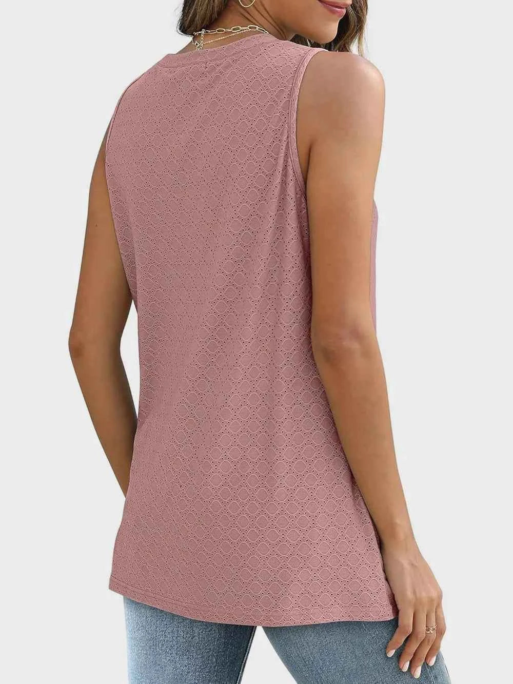 Eyelet Tank Top for Effortless Style and Comfort