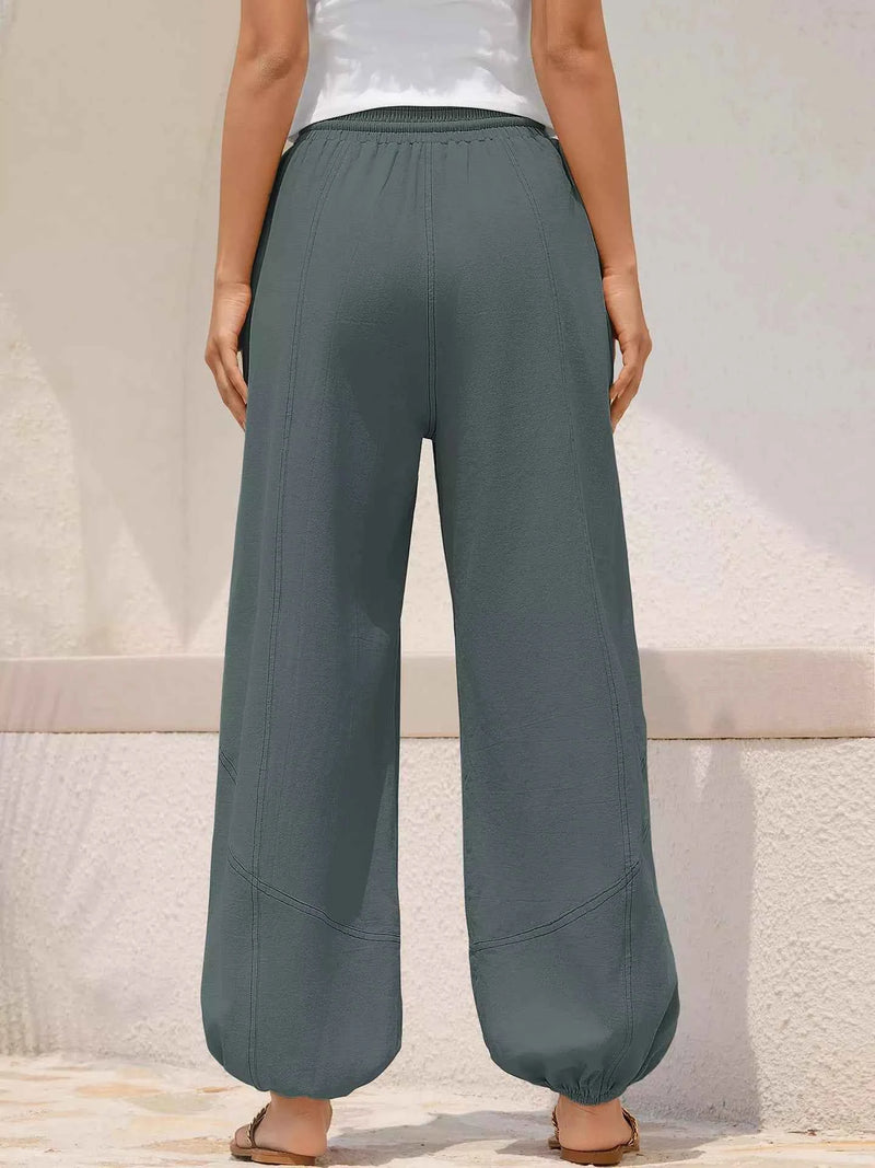 Casual Loose Fit Drawstring Waist Harem Joggers