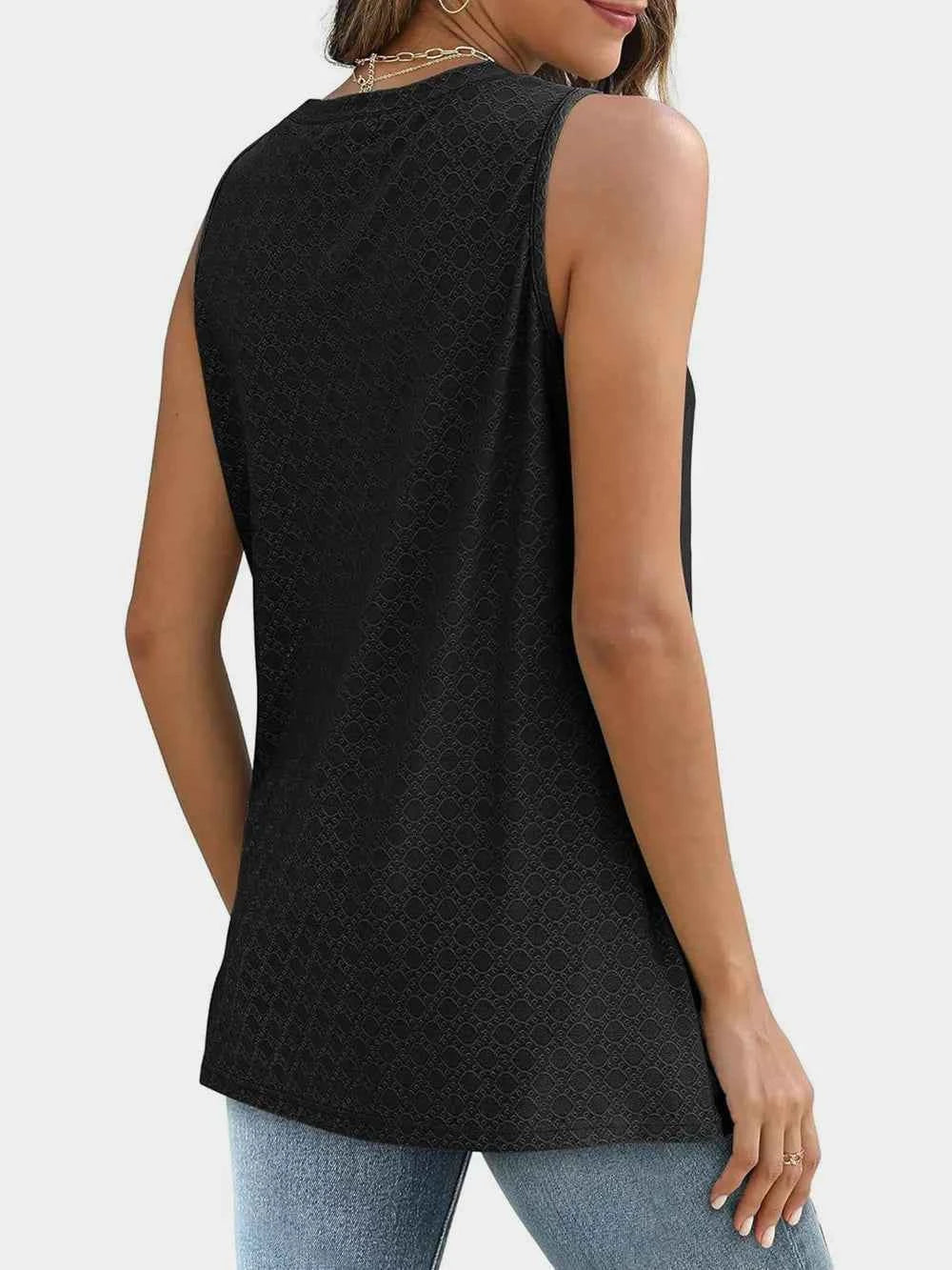 Eyelet Tank Top for Effortless Style and Comfort