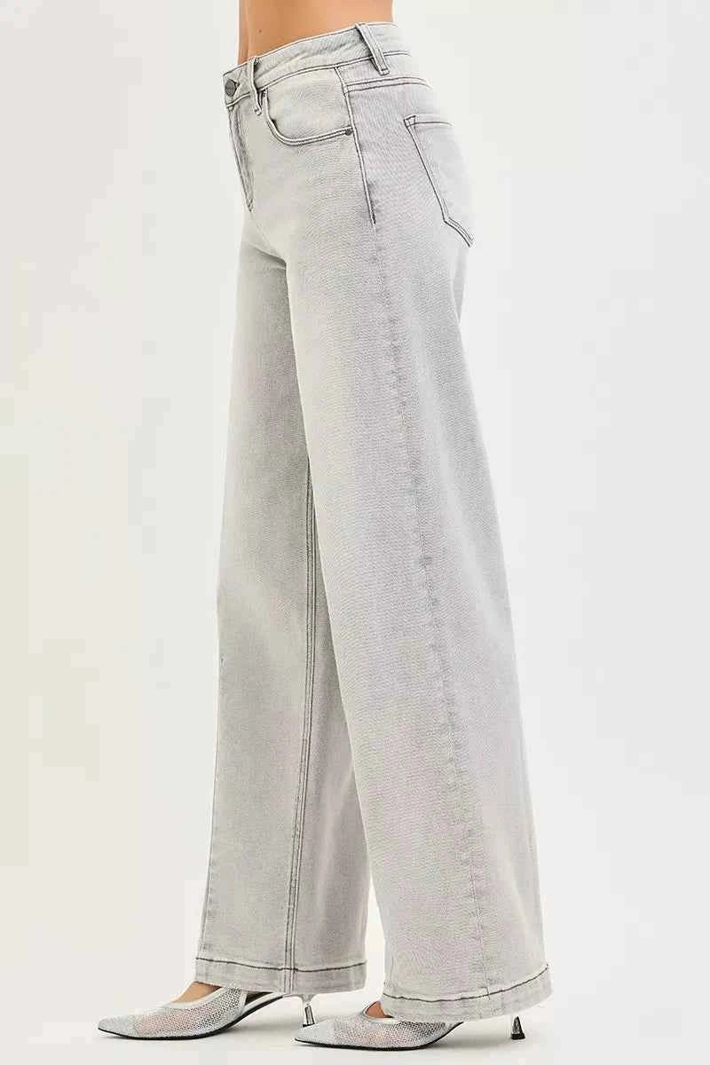 RISEN Slouchy Baggy Jeans with Contrast Stitching for Effortless Style