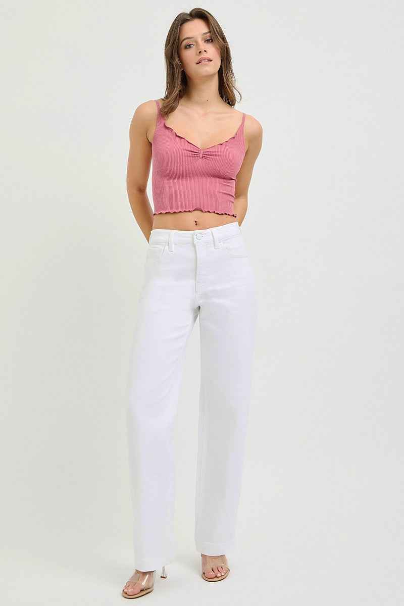 RISEN Plus Size High Rise Baggy Pants - Full Size Wide Leg Comfort