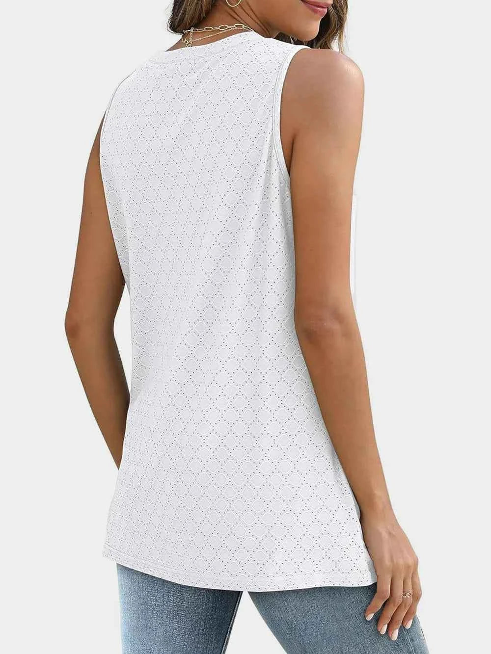 Eyelet Tank Top for Effortless Style and Comfort