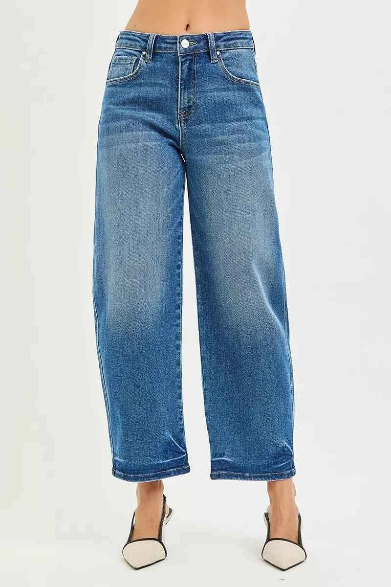 Risen Slouchy Cropped Barrel Jeans for Ultimate Comfort and Style