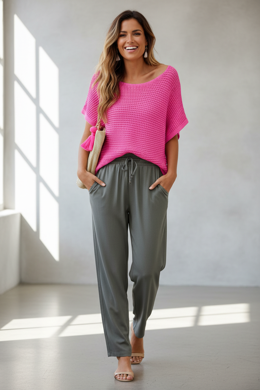 Boat Neck Knitted Top