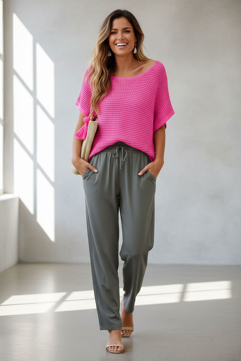 Boat Neck Knitted Top
