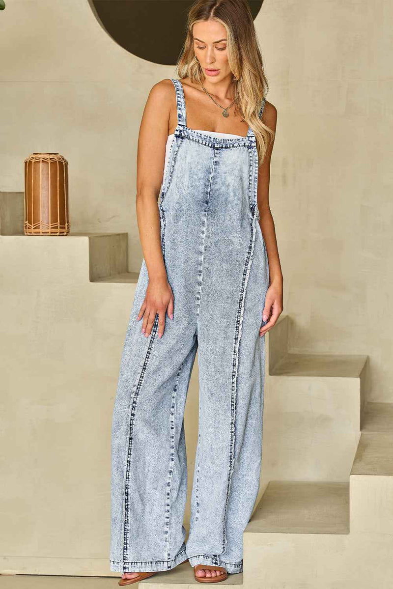 Wide Leg Denim Overall for Effortless Style and Comfort