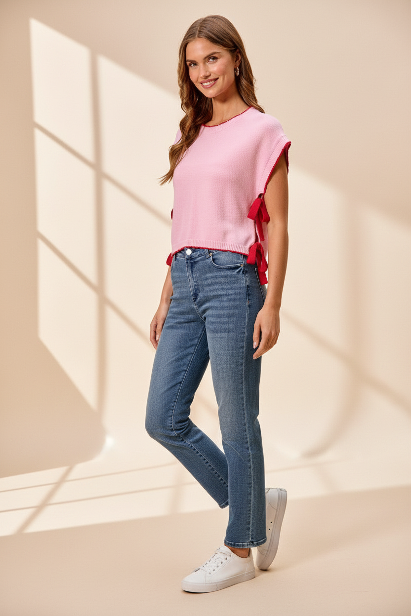 Dolman Ribbon Tie Top v2