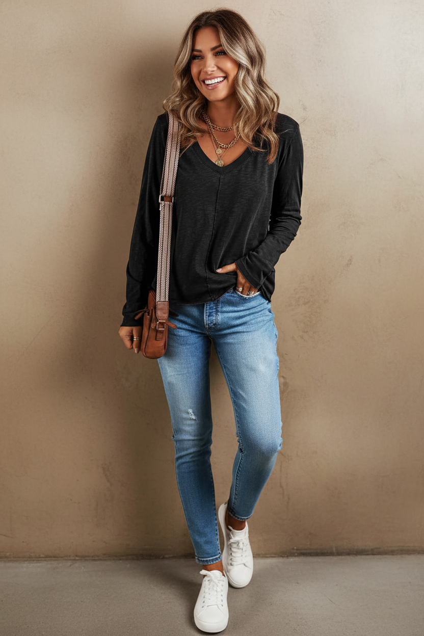 Long Sleeve V-Neck Shirt