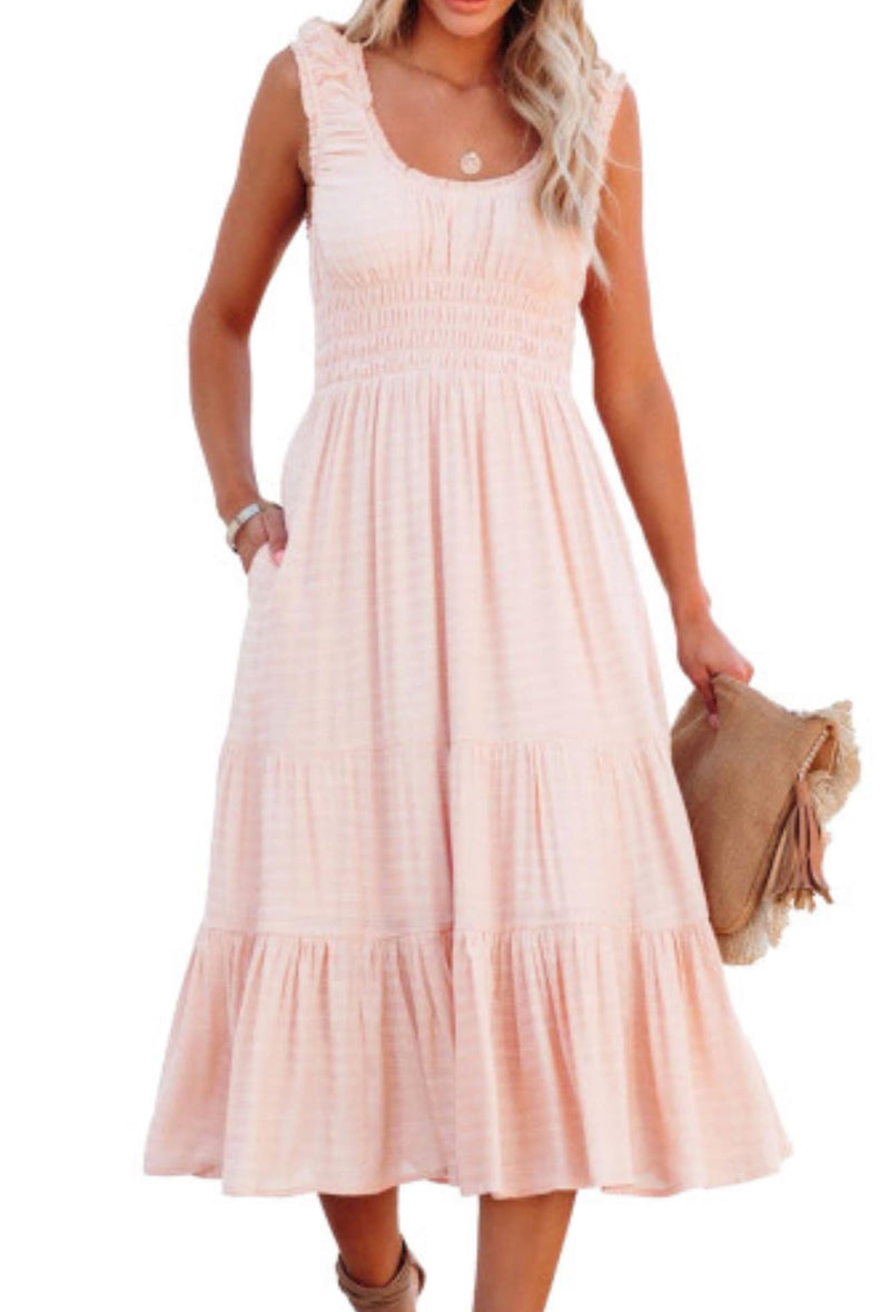 Smocked Midi Dress - Twisted Moms