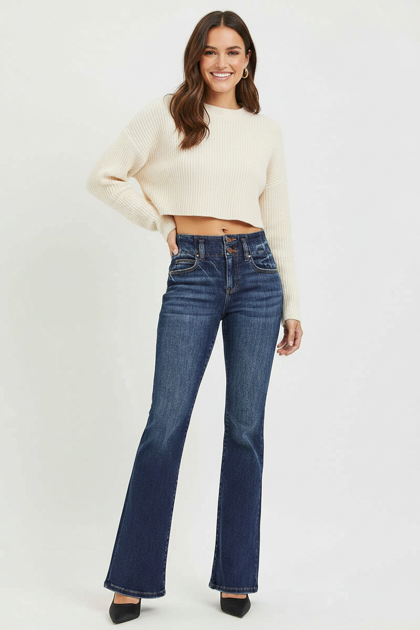 RISEN High Rise Flare Jeans